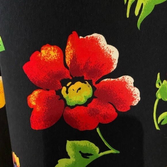 Sag Harbor Vintage black floral print short sleeve dress size 8 EUC - Picture 6 of 9